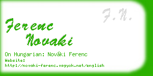 ferenc novaki business card