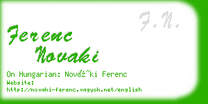 ferenc novaki business card